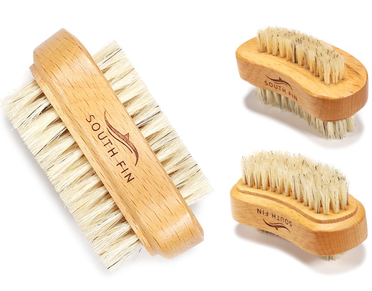 2020 New 2-headedfiber Beech Wood Scrubbing Two Sided Natural Bristle Wooden Nail Brush