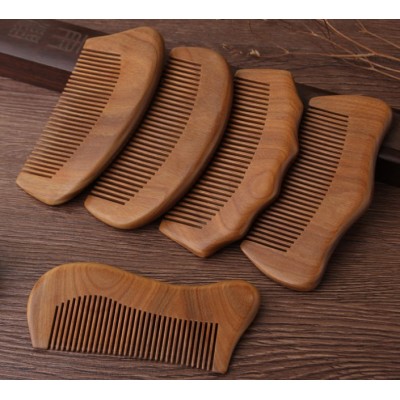 Christmas Promotion 100% Natural Green Sandalwood Pocket Beard Comb for Men