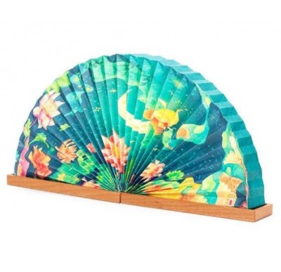 Custom Lotus Design USB Rechargeable Portable Display Fan Shape Collapsible Tyvek Book Led Lamp