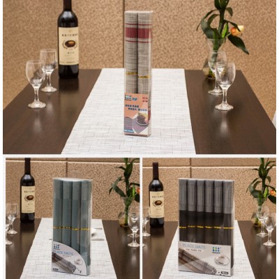 2021 Woven Vinyl Washable Clean PVC Set of 4 Heat Resistant Table Mats Placemats